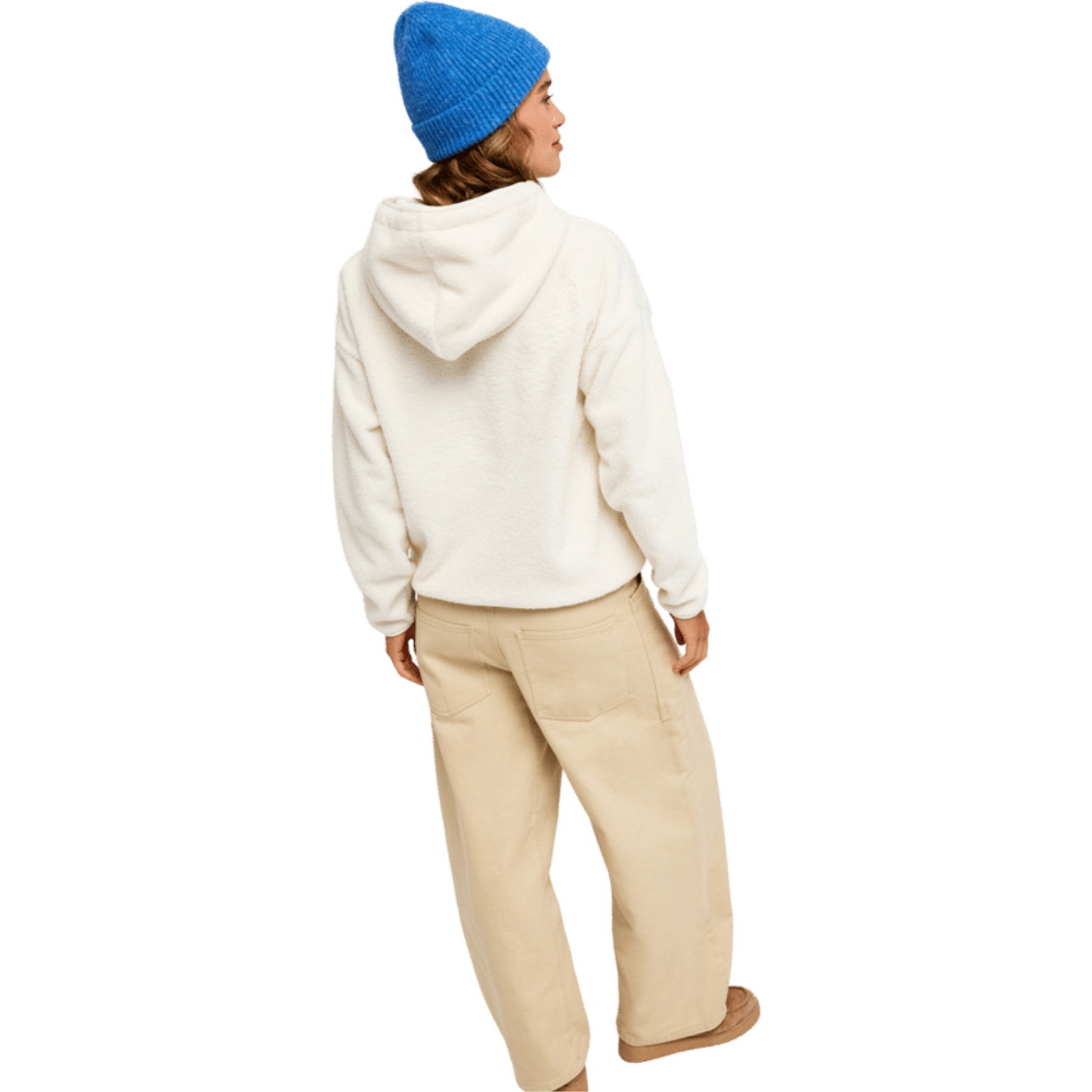 2026 Roxy Womens Cool Calling Sherpa Hoodie ERJPF03168 - Egret